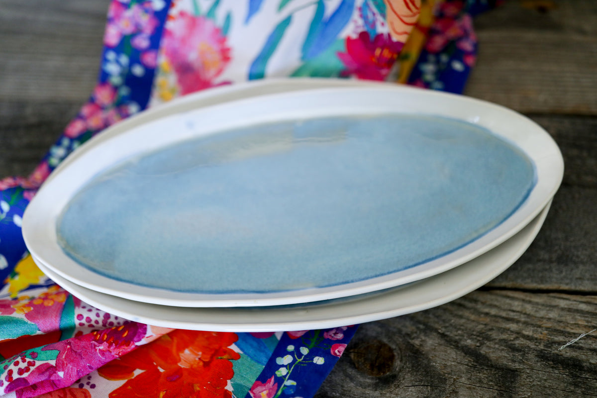Opalite Large Serving Tray — Handmade Stoneware