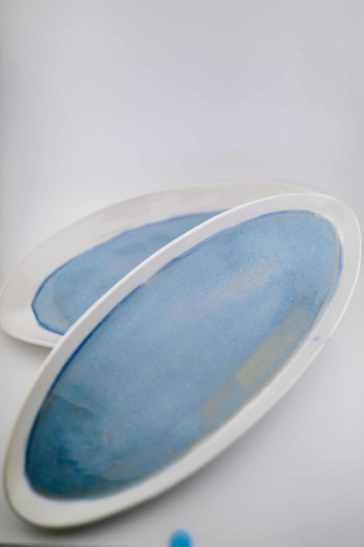 Opalite Large Serving Tray — Handmade Stoneware